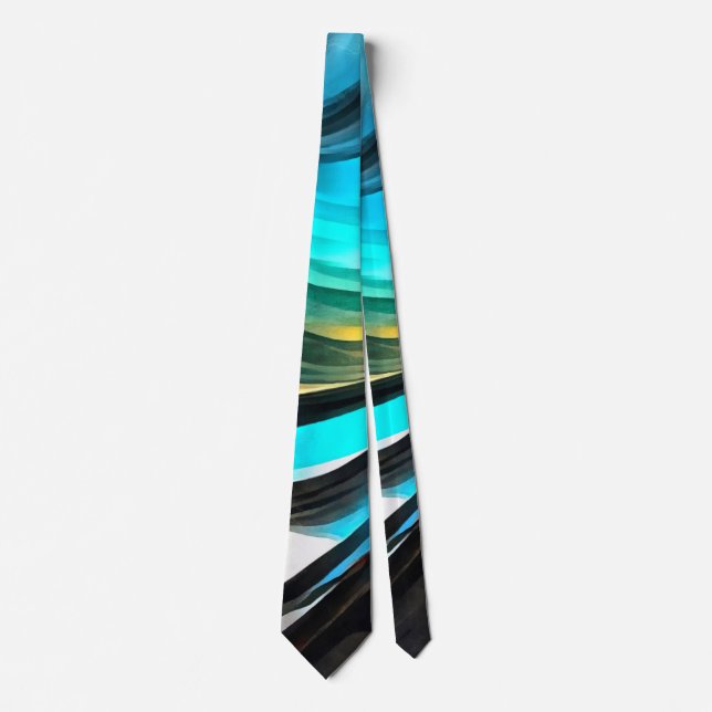 Molten Warmth Vivid Abstract Landscape 3 Tie (Front)