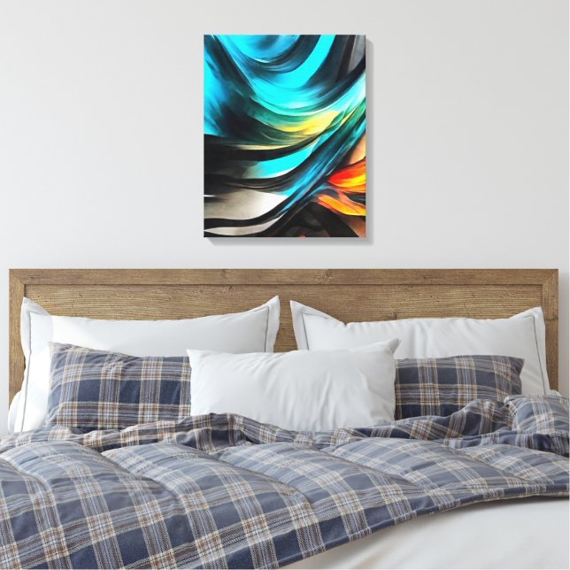 Molten Warmth Vivid Abstract Landscape 4 Canvas Print (Insitu(Bedroom))