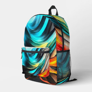 Molten Warmth Vivid Abstract Landscape 4 Printed Backpack