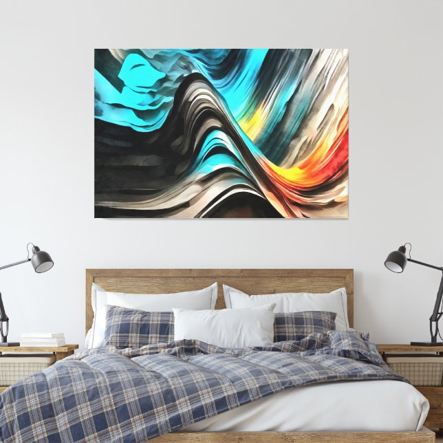 Molten Warmth Vivid Abstract Landscape Canvas Print (Insitu(Bedroom))