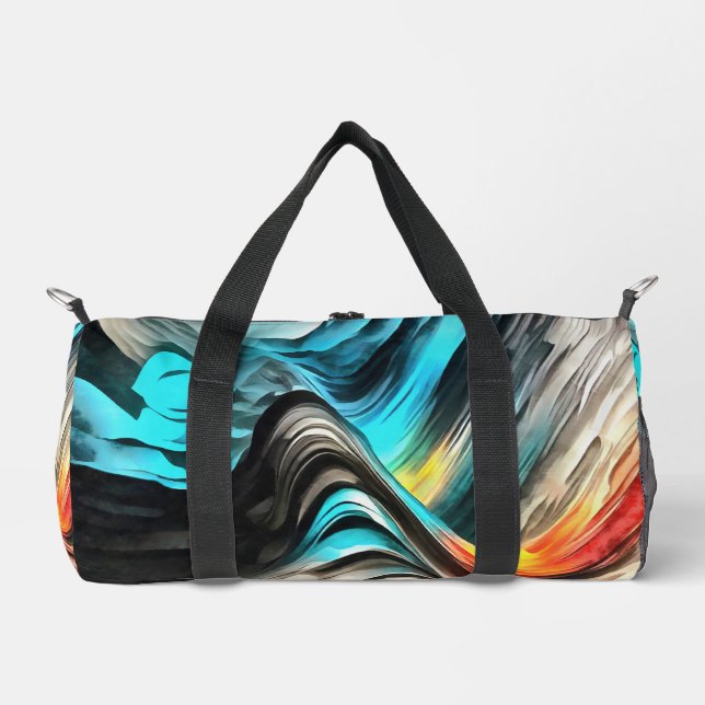 Molten Warmth Vivid Abstract Landscape Duffle Bag (Front)