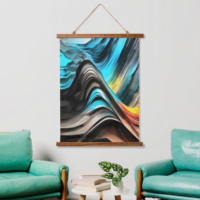Molten Warmth Vivid Abstract Landscape Hanging Tapestry (Living Room)