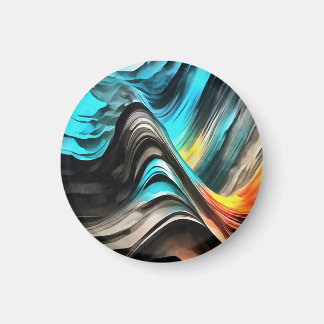 Molten Warmth Vivid Abstract Landscape Magnet