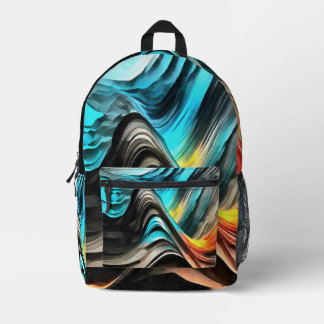 Molten Warmth Vivid Abstract Landscape Printed Backpack