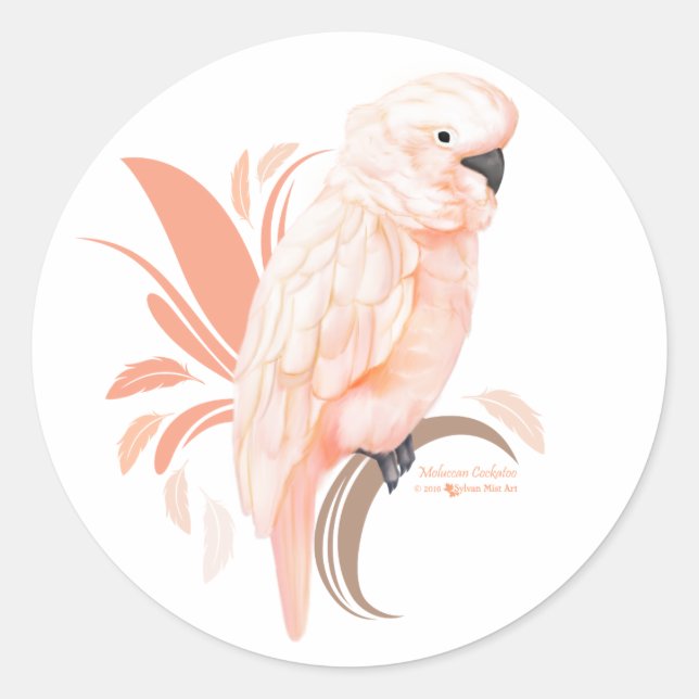 Moluccan Cockatoo Classic Round Sticker (Front)