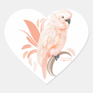 Moluccan Cockatoo Heart Sticker