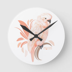 Moluccan Cockatoo Round Clock
