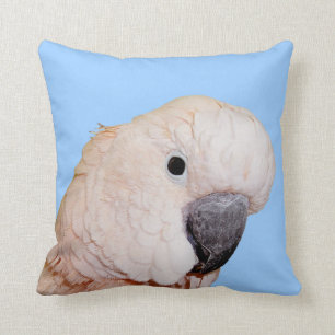 Moluccan parrot close up throw pillow