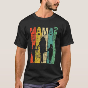 Mom2 Vintage Twin Mum Mama Of Two T-Shirt
