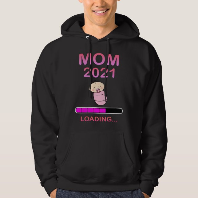 Mom 2021 Baby Pregnancy Pregnant Mother Parents Hoodie (Front)