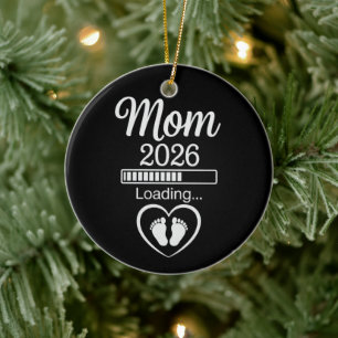Mom 2026 Loading Dad Pregnancy Announcement Baby Ceramic Tree Decoration