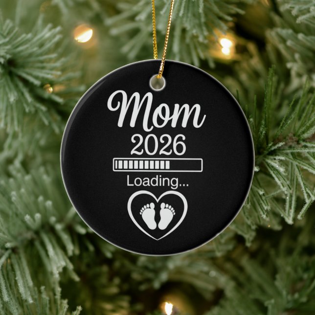 Mom 2026 Loading Dad Pregnancy Announcement Baby Ceramic Tree Decoration (Tree)