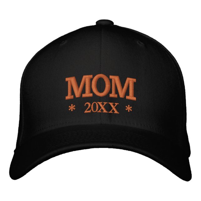 MOM 20XX embroidered baseball cap gold / white (Front)