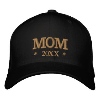 MOM 20XX embroidered baseball cap gold / white