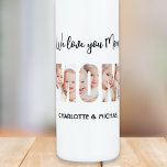 Mom 3 Photos Cutout Letters 710 Ml Water Bottle<br><div class="desc">Your Mom will be delighted with this charming keepsake photo water bottle featuring the word MOM as photo cutouts. 
It is easily customizable with your photos and names. Makes a wonderful gift for Mother's Day or her birthday.</div>