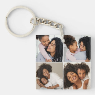 Mom and baby 4-Photo Collage Key Ring