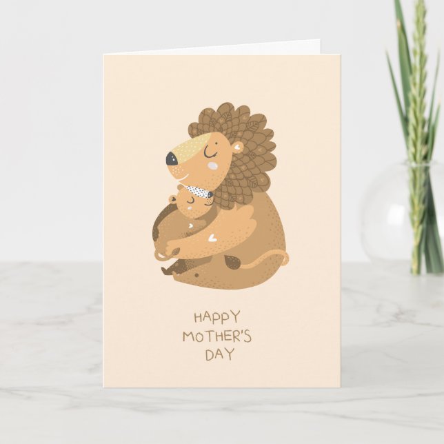 Mom and Baby Cub Mother's Day Card (Front)