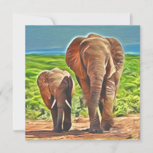 Mom and Baby Elephant 