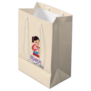 Mom and baby, happy mother's day medium gift bag