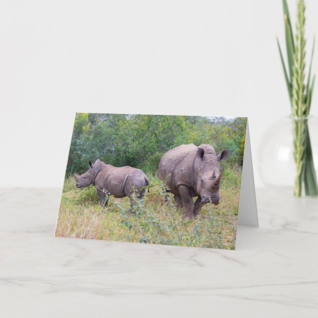 Mom and child rhino card (Front)