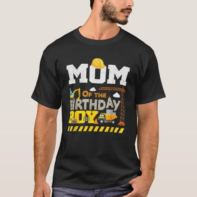 Mom and Dad Construction Birthday Boys Toddler Kid T-Shirt (Front)