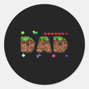 Mom And Dad Of The Birthday Boy Pixel Game Matchin Classic Round Sticker