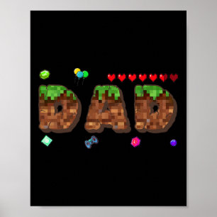 Mom And Dad Of The Birthday Boy Pixel Game Matchin Poster