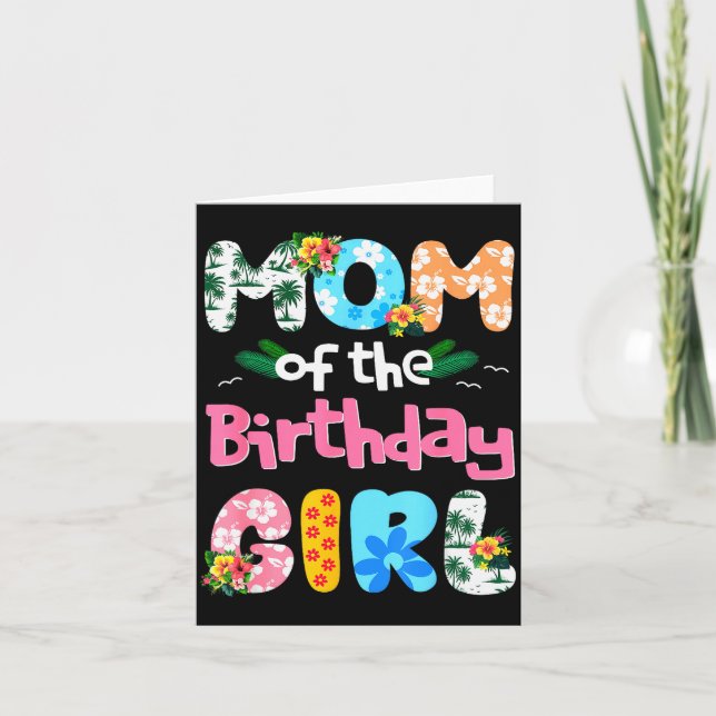 Mom And Dad Of The Birthday Girl Hawaii Family Par Card (Front)