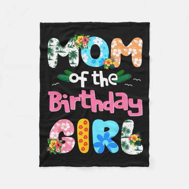 Mom And Dad Of The Birthday Girl Hawaii Family Par Fleece Blanket (Front)