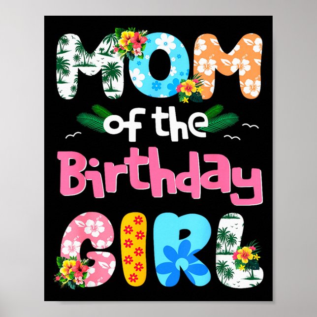 Mom And Dad Of The Birthday Girl Hawaii Family Par Poster (Front)