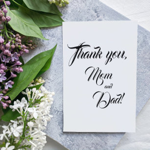 Mom and Dad Wedding Thank You Silver Foil Card