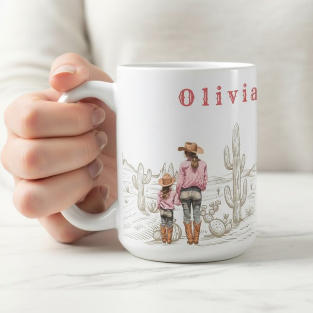Mom and daughter CowGirls Gift 15oz Coffee Mug (Creator Uploaded)