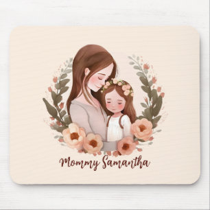 Mom and Daughter with Rose Wreath 2 Mouse Mat