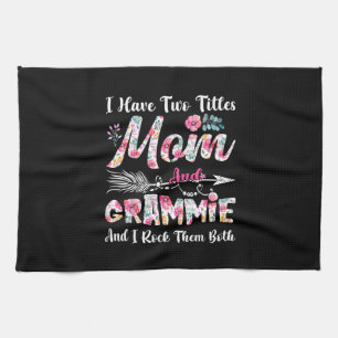 Mom And Grammie Cute Flowers Birthday Tea Towel