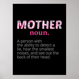Mom Art Floral Mother Definition Poster
