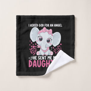 Mom Art He Sent Me Elephant Daughter Wash Cloth