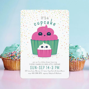 Mom & Baby Cupcake Baby Shower Invitation
