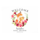 Mom & Baby Fox Welcome Baby Shower Poster