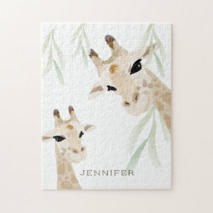 Mom & Baby Giraffe Nursery Jigsaw Puzzle