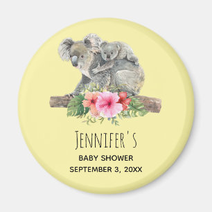 Mom & Baby Koala Bears Cute Watercolor Baby Shower Magnet