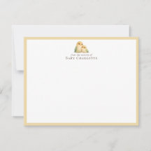 Mom & Baby Parrot Nursery Note Card – Personalized
