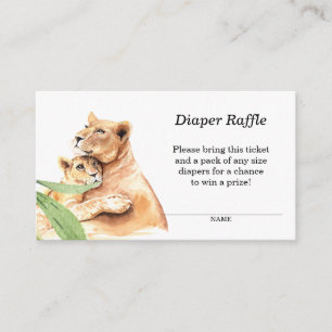 Mom & Baby Tiger Baby Diaper Raffle Enclosure Card