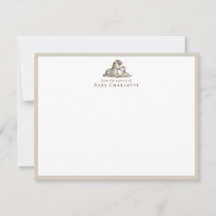 Mom & Baby Zebra Nursery Note Card – Personalized