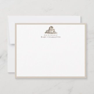 Mom & Baby Zebra Nursery Note Card – Personalized