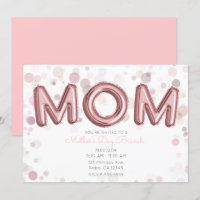 MOM Balloons Mother's Day Brunch Modern Pink Grey