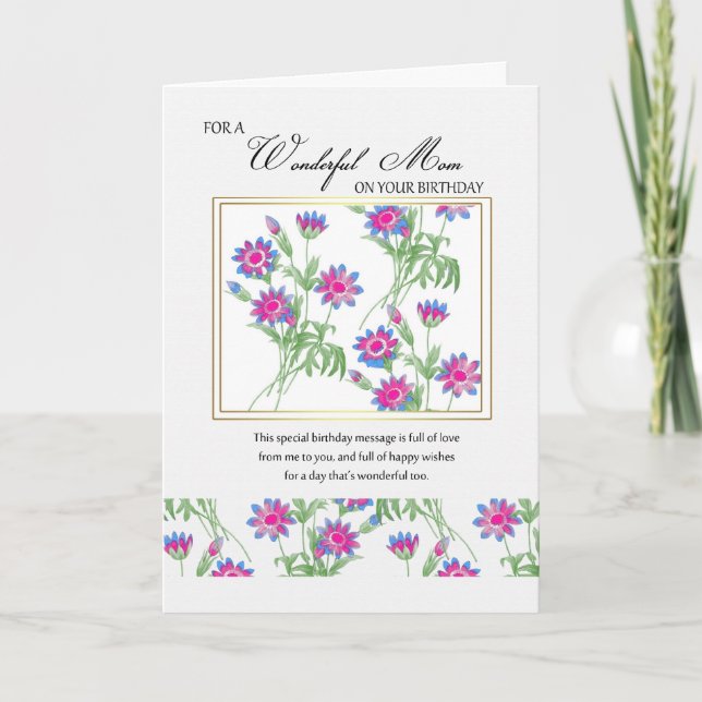 mom birthday card - floral birthday card for mom (Front)
