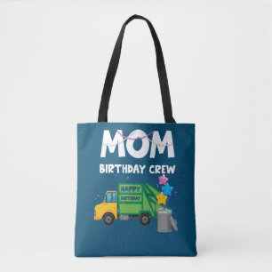 Mom Birthday Crew Garbage Truck Birthday Party Tote Bag