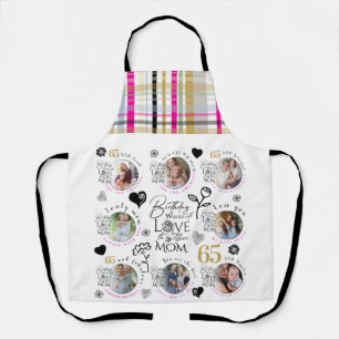 Mom Birthday Photo Collage Keepsake Typography Apron