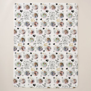 Mom Birthday Photo Collage Keepsake Typography Sherpa Blanket