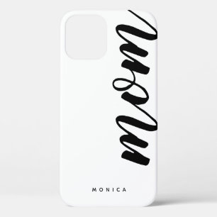 Mom Black and White Minimalist iPhone 12 Case
